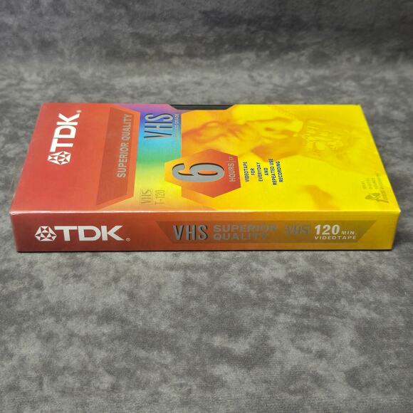 TDK Superior Quality VHS Standard Grade 6 Hours T-120 Blank Video Cassette Tape - Picture 4 of 5